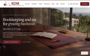 Homepage of KDM Accounting Services, captured 2026-09-20