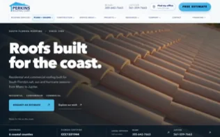Homepage of Perkins Roofing, captured 2026-09-20
