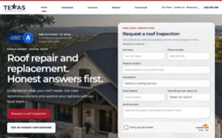 Homepage of Texas Professional Roofing, captured 2026-09-20